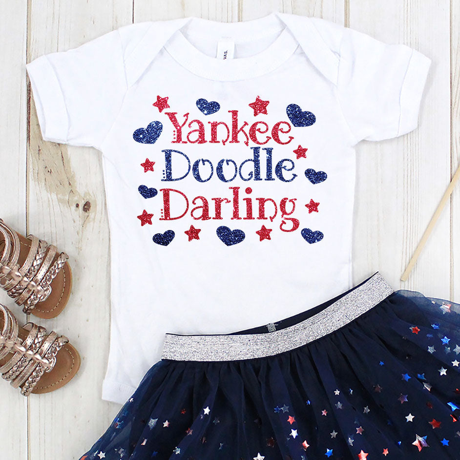 Yankee Doodle Darling 4th of July on Red | Essential T-Shirt