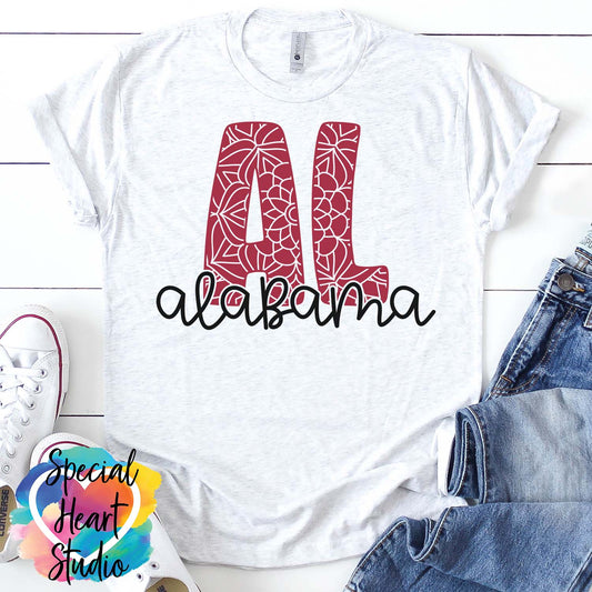Alabama Mandala SVG mockup t-shirt