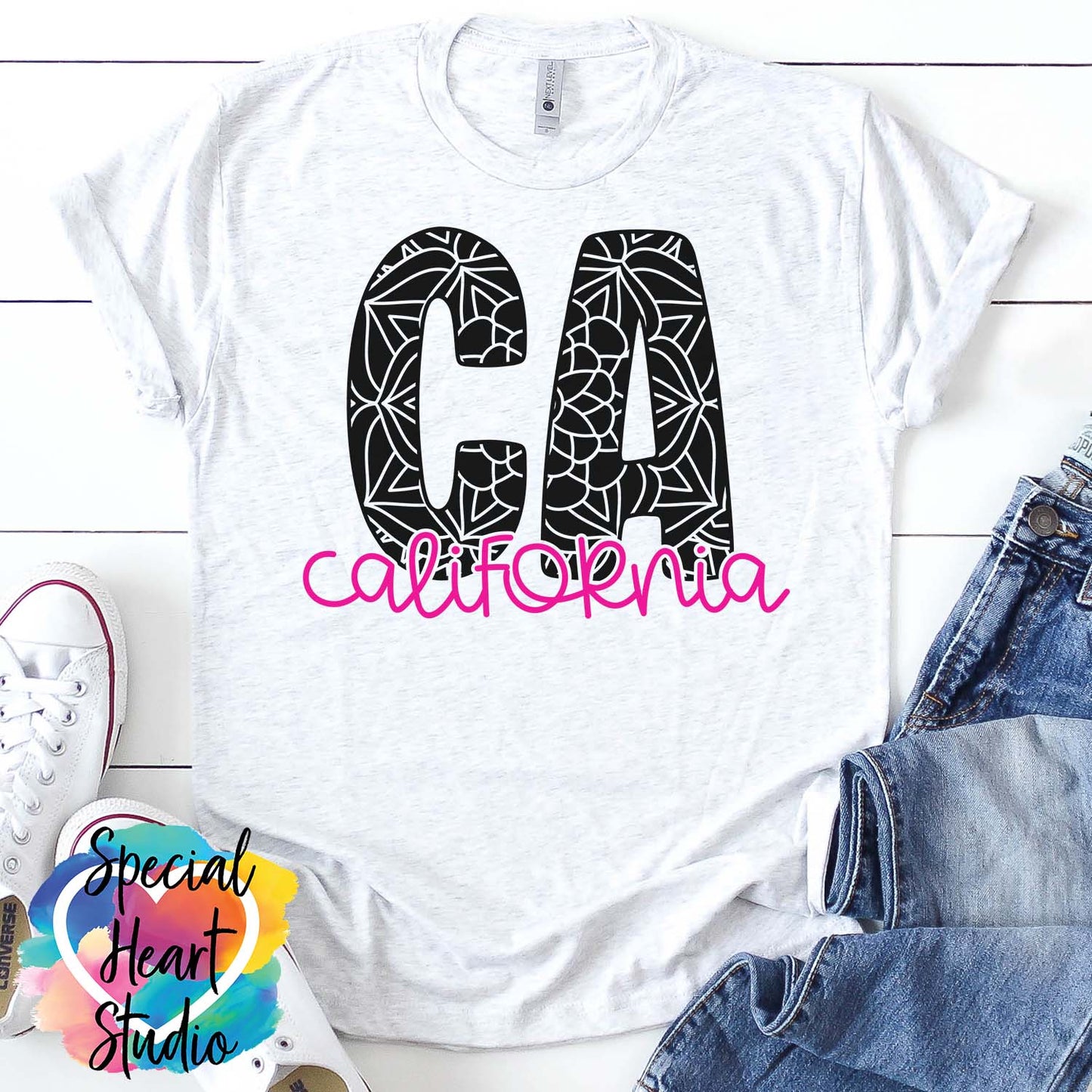 California Mandala SVG shirt mockup