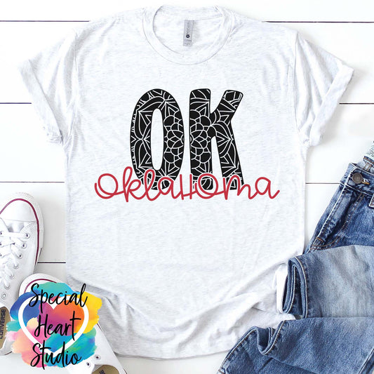 Oklahoma Mandala SVG shirt mockup