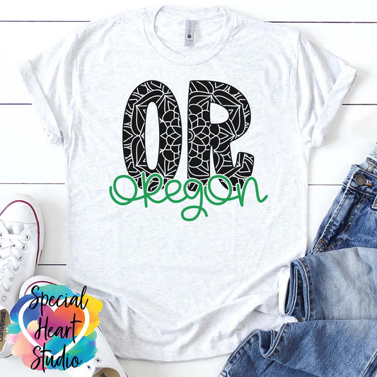Oregon mandala SVG shirt mockup