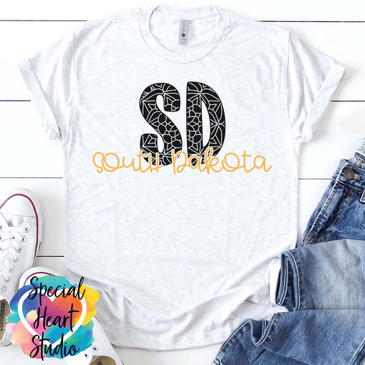 South Dakota mandala SVG shirt mockup