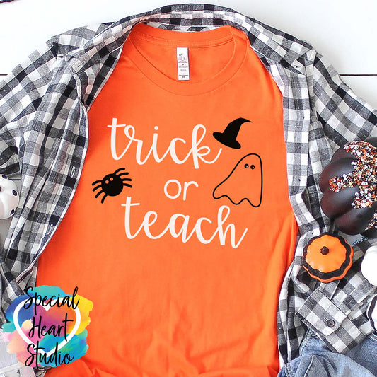 Trick or Teach SVG shirt mockup