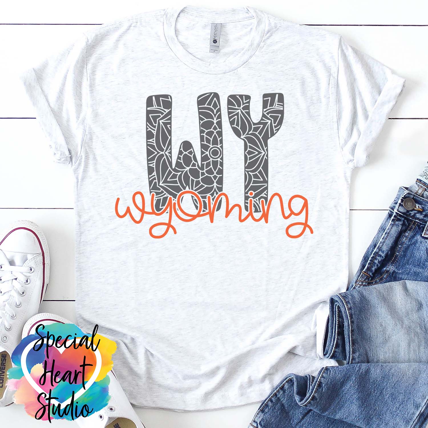 Wyoming mandala SVG shirt mockup